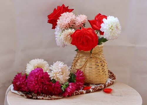 композиция с осенними цветами