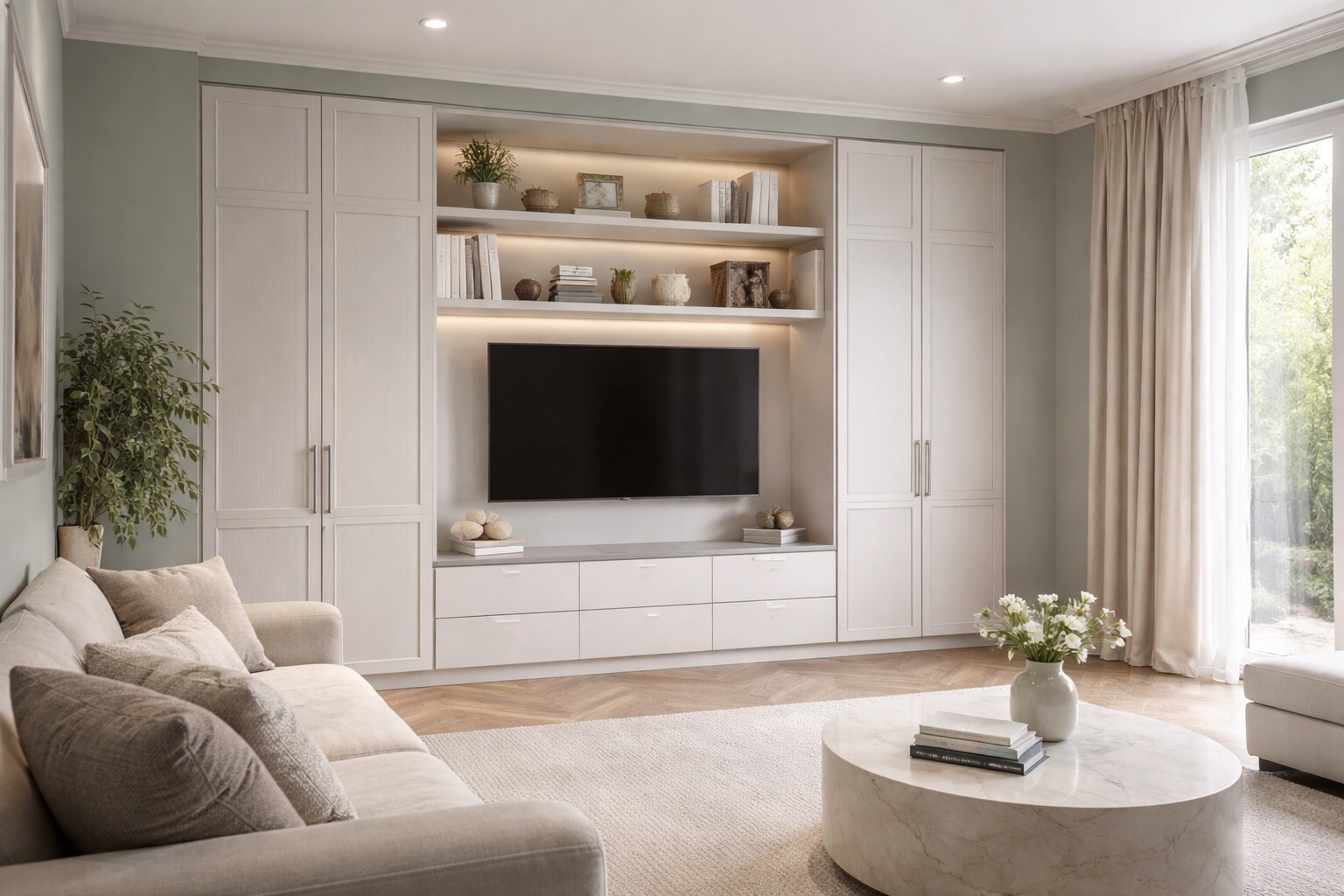 Встроенная мебель по индивидуальному дизайну